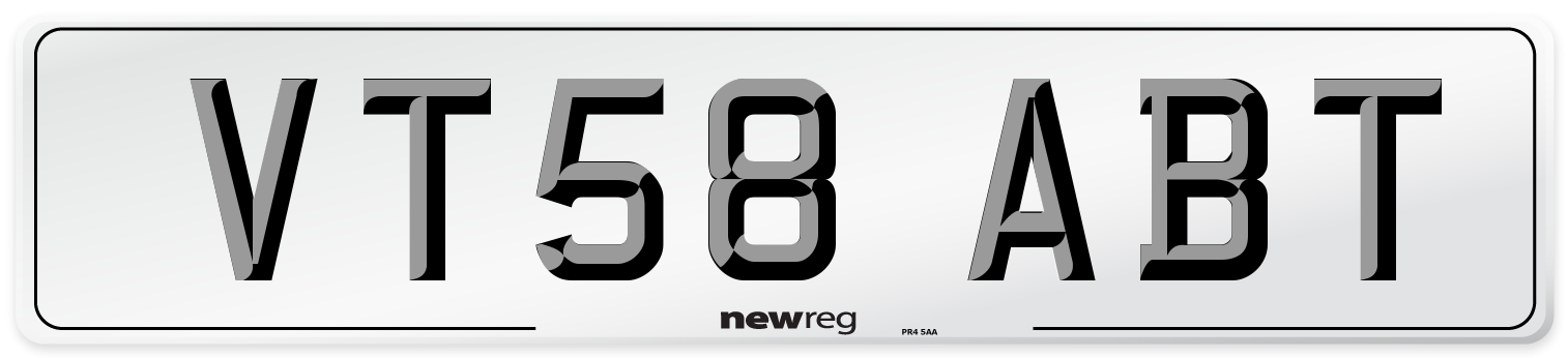 VT58 ABT Number Plate from New Reg